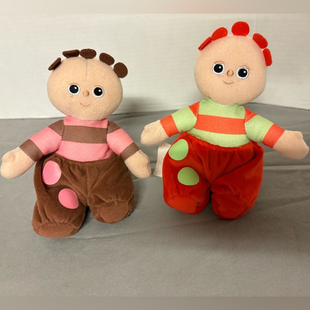 In the Night Garden Tombliboos Plush Doll Pair in Pink/Brown and Green/Red